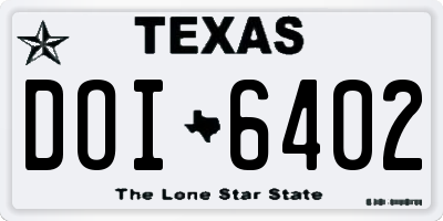 TX license plate DOI6402