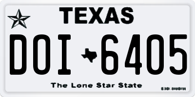 TX license plate DOI6405