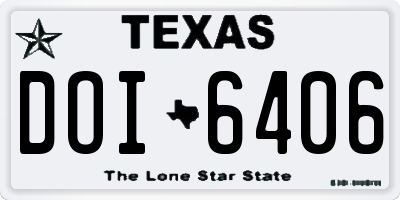 TX license plate DOI6406