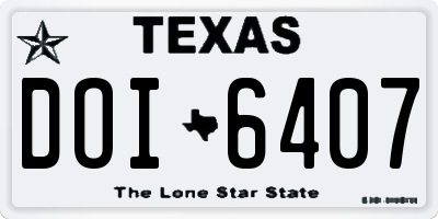 TX license plate DOI6407