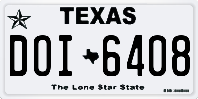 TX license plate DOI6408