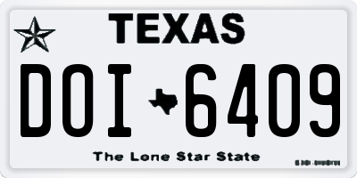 TX license plate DOI6409