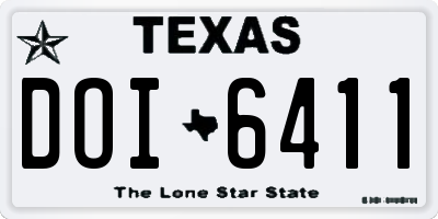 TX license plate DOI6411