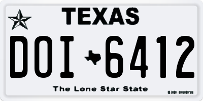 TX license plate DOI6412
