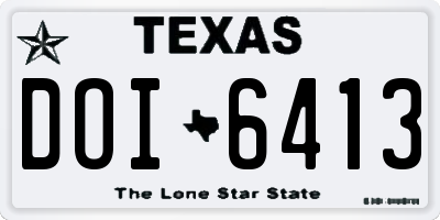 TX license plate DOI6413
