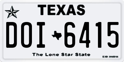TX license plate DOI6415