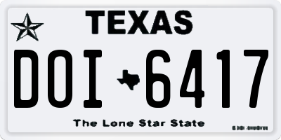 TX license plate DOI6417