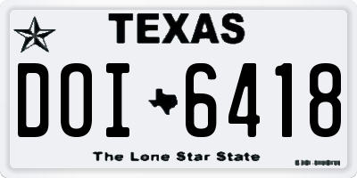 TX license plate DOI6418