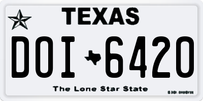 TX license plate DOI6420