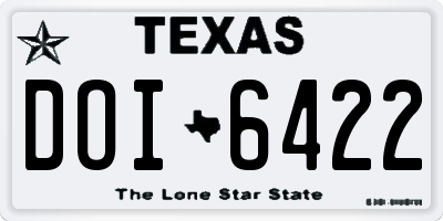 TX license plate DOI6422