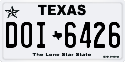 TX license plate DOI6426