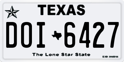 TX license plate DOI6427