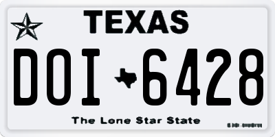 TX license plate DOI6428