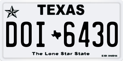 TX license plate DOI6430