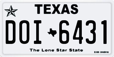TX license plate DOI6431