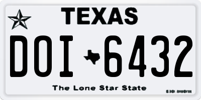 TX license plate DOI6432