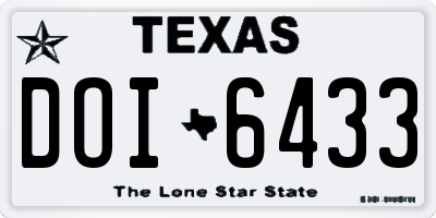 TX license plate DOI6433