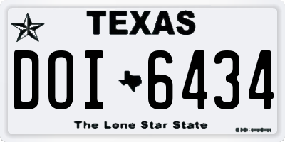 TX license plate DOI6434