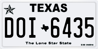 TX license plate DOI6435