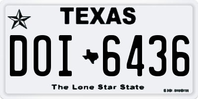 TX license plate DOI6436