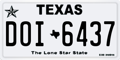TX license plate DOI6437