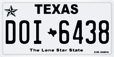 TX license plate DOI6438