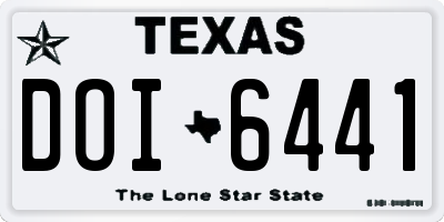 TX license plate DOI6441