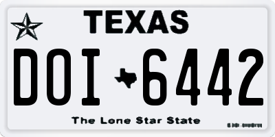 TX license plate DOI6442