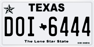 TX license plate DOI6444