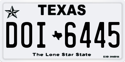TX license plate DOI6445