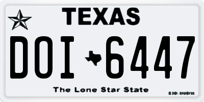 TX license plate DOI6447