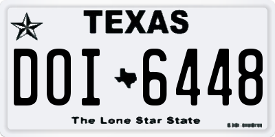 TX license plate DOI6448