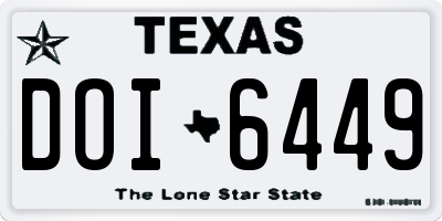 TX license plate DOI6449