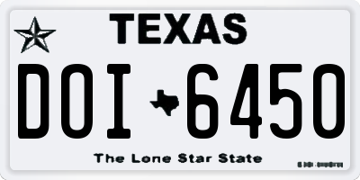 TX license plate DOI6450