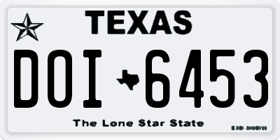 TX license plate DOI6453