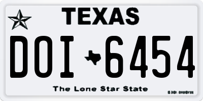 TX license plate DOI6454