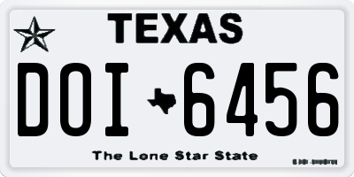 TX license plate DOI6456