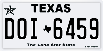 TX license plate DOI6459
