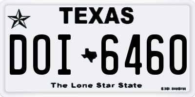 TX license plate DOI6460