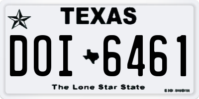 TX license plate DOI6461