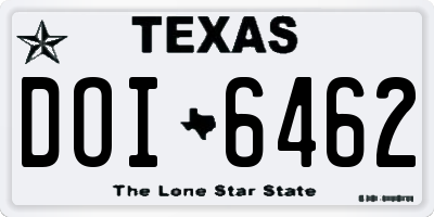 TX license plate DOI6462