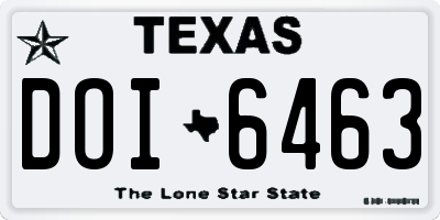 TX license plate DOI6463