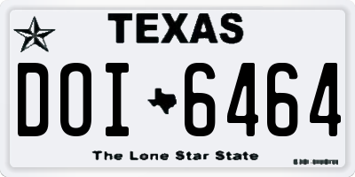 TX license plate DOI6464