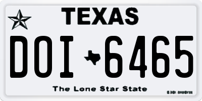 TX license plate DOI6465
