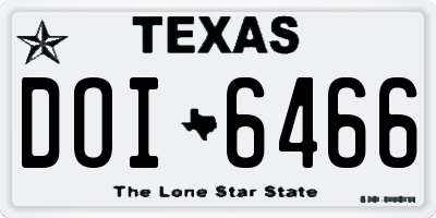 TX license plate DOI6466