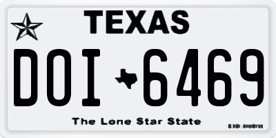 TX license plate DOI6469