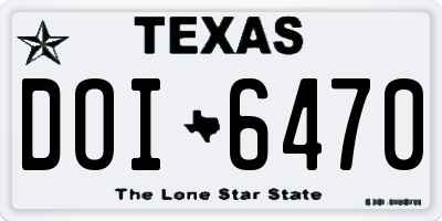 TX license plate DOI6470
