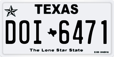 TX license plate DOI6471