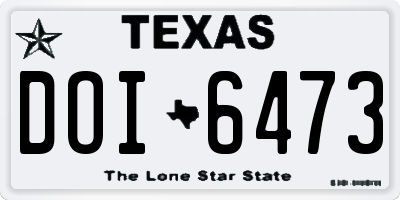 TX license plate DOI6473