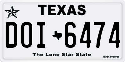TX license plate DOI6474